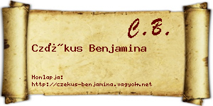 Czékus Benjamina névjegykártya